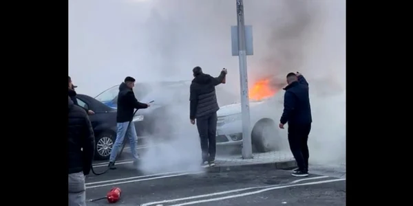 incendiu masina Piteşti captură video Tik tok genpiteşti jpg