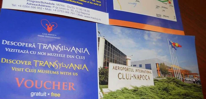 Aşa arată pliantul făcut de Tarom şi Consiliul Judeţean Cluj