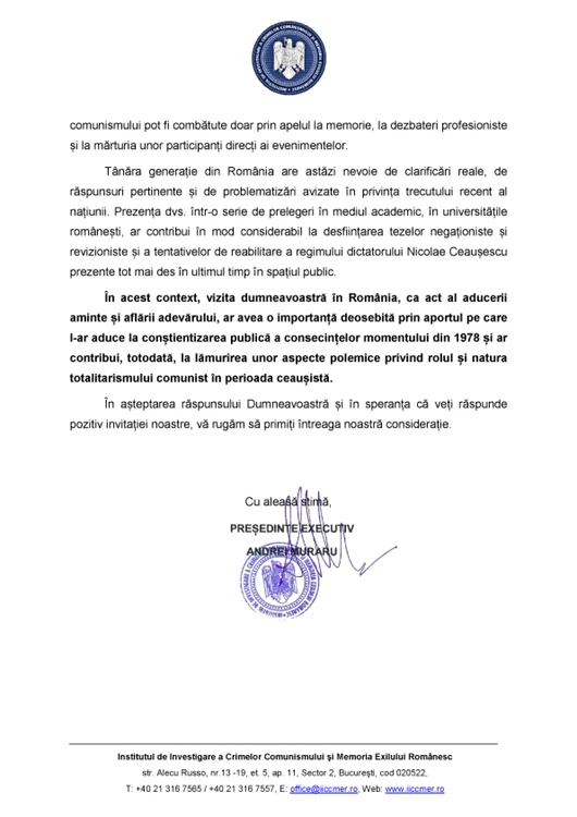 invitatie iicmer pacepa sursa cotidianul