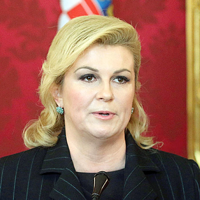 Kolinda Grabar-Kitarovic poartă pantaloni de camuflaj când își zugrăvește apartamentul