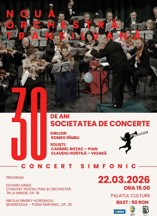 Afis 30 ani Societatea de Concerte 22 martie Palatul culturii png
