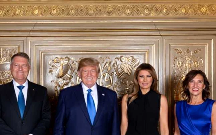 Klaus Iohannis, Donald Trump, Melania Trump şi Carmen Iohannis FOTO Presidency.ro