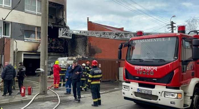 Un incendiu a izbucnit, sâmbătă, în Cluj Napoca. FOTO: ISU Cluj
