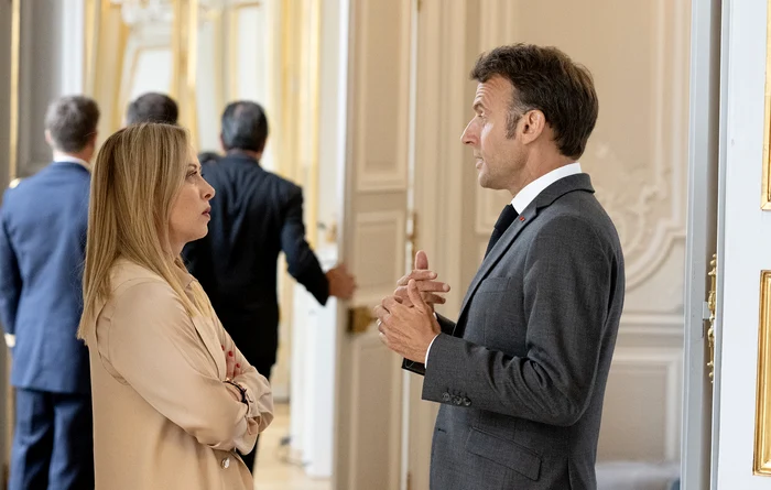 Emmanuel Macron și Giorgia Meloni FOTO governo.it