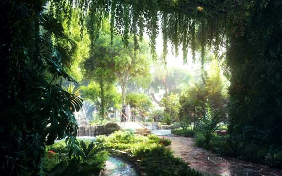 Farmecul junglei din hotel va fi sporit de cascadele artificiale şi de vecinătatea cu o plajă cun nisip ieşită, de asemenea, din mâna omului. FOTO businessinsider.com