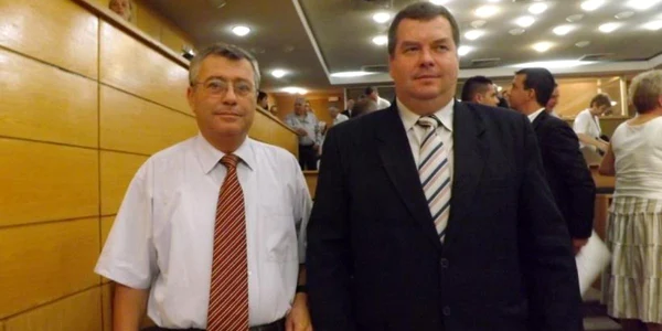 Ion Ştefan(stânga) şi Bogdan Georgescu, noii vicepreşedinţi ai Consiliului Judeţean Călăraşi