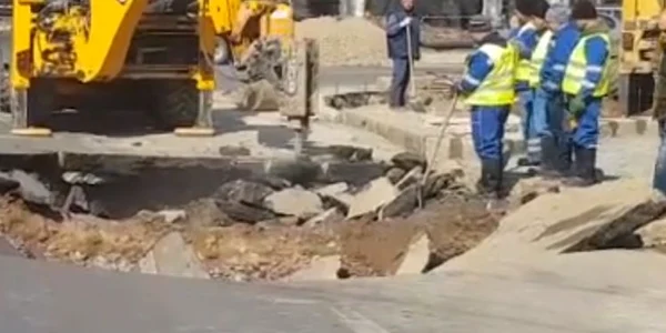 Surparea din centrul Galaţiului FOTO Marius Roman/Facebook