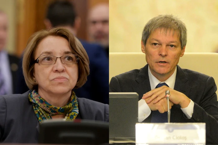 Cristina Guseth şi Dacian Cioloş. FOTO Mediafax