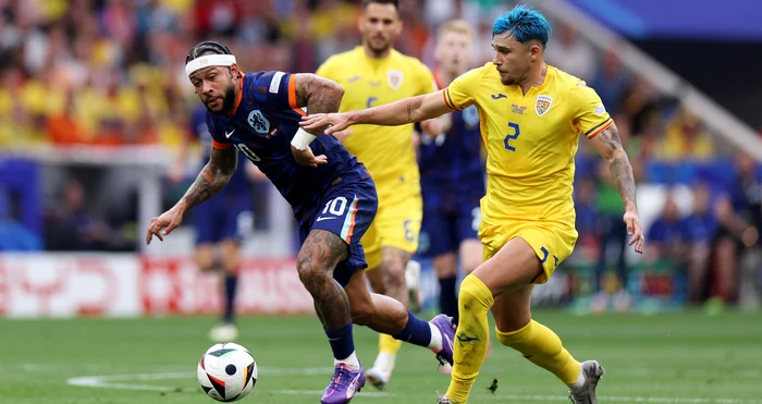 Andrei Rațiu, depășit clar în meciul cu olandezii. Foto UEFA
