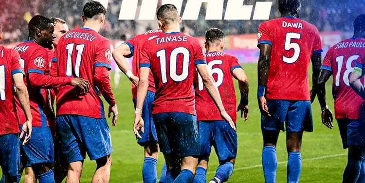 Roș-albaștrii au părăsit terenul de la Botoșani cu capetele plecate. Foto Facebook FCSB