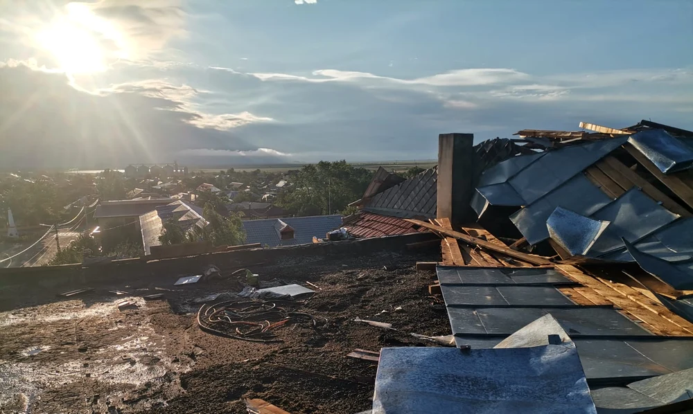 Furtuna a făcut dezastru în județul Brăila FOTO : ISU Brăila