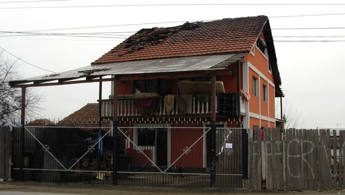 Casa de pe Calea Târgu Jiului unde a avut loc incendiul