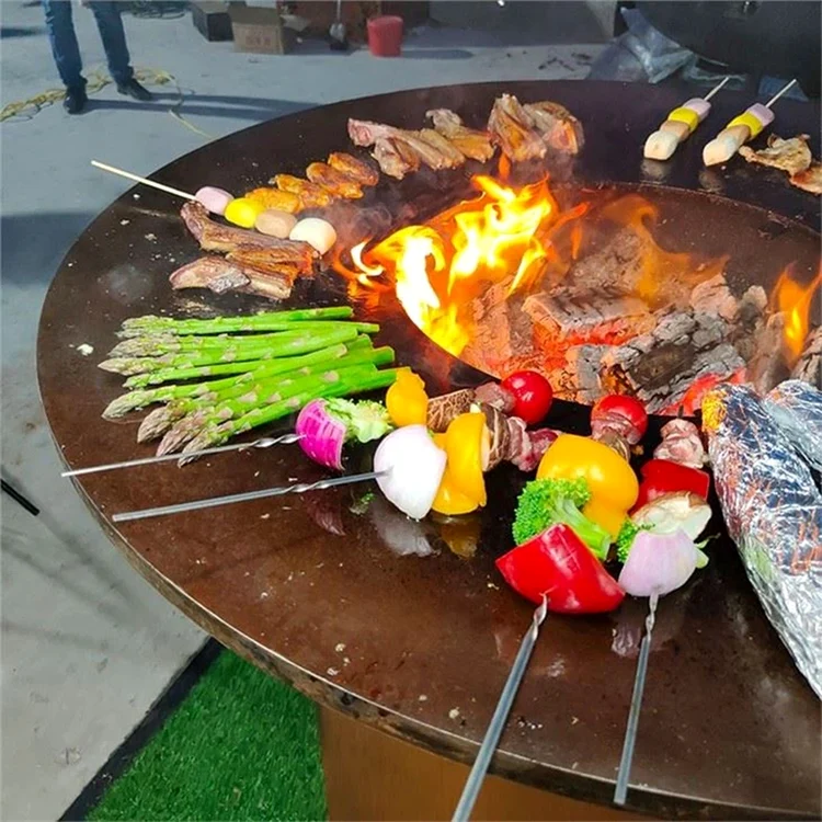 Grătar pe lemn cu plită mare de gătit în stil teppanyaki Sursă BBQ jpg