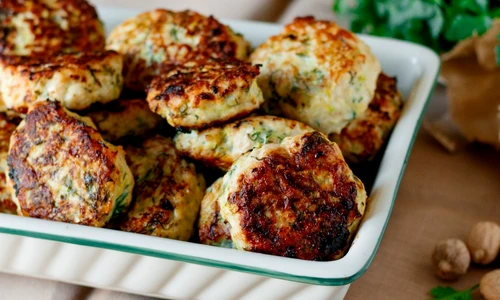 Home meatballs with spices on a wood background jpeg