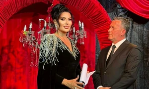 Lily Apostol și Codruț Kegheș (alias Dezbracatu.’) au fost prezentatorii Galei Royal Queen de la Galați foto: arhiva personală 