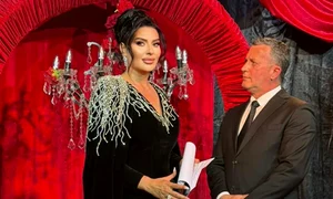 Lily Apostol și Codruț Kegheș (alias Dezbracatu.’) au fost prezentatorii Galei Royal Queen de la Galați foto: arhiva personală 