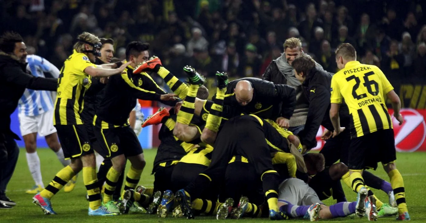 Jucătorii Borussiei Dortmund se bucură pentru o calificare istorică în finala Ligii Campionilor FOTO Reuters