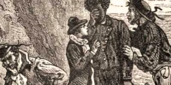 Ilustraţie din romanul „Insula misterioasă“, de Jules Verne