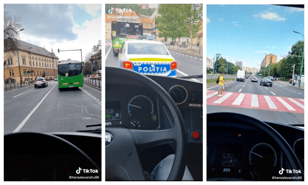 VIDEO Șofer de autobuz, pe TikTok. Postează în timp ce transportă călători. Anchetă la Regia de Transport a Brașovului 