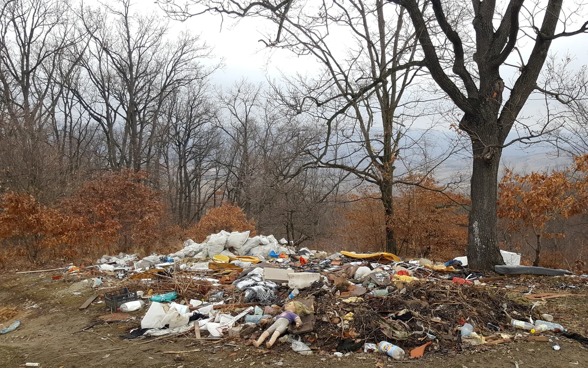 Munți de deșeuri care poluează natura. FOTO: Daniel Guță