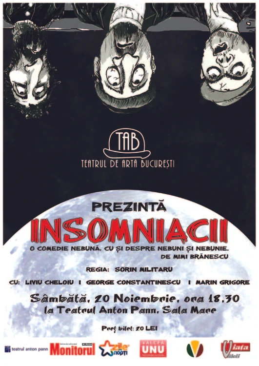 Afiş spectacol „Insomniacii”