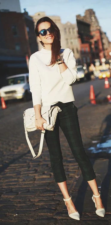 street style knit plaid pants jpg jpeg