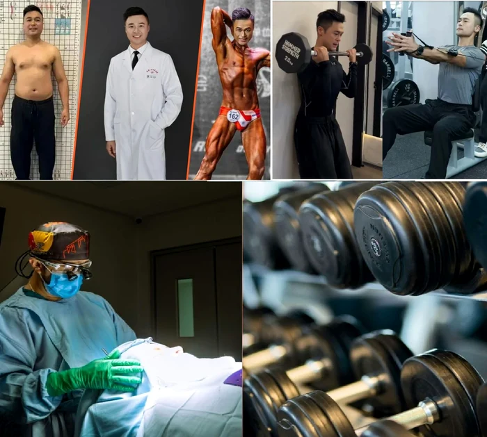 Chirurgul chinez care a slăbit 24 de kilograme, devenind campion la culturism Colaj Weixin Scmp