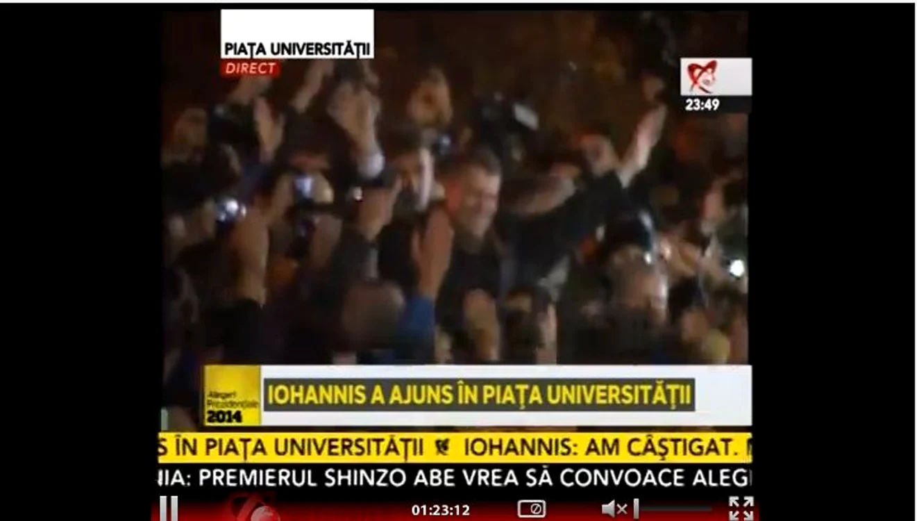 Klaus Iohannis în Piaţa Universităţii