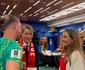 Fotbalistul Orjan Nyland cu Prințesa Ingrid Alexandra și Prințul Sverre Magnus la meciul Brazilia Norvegia de la Campionatul Mondial de Fotbal din SUA. FOTO: captură de ecran