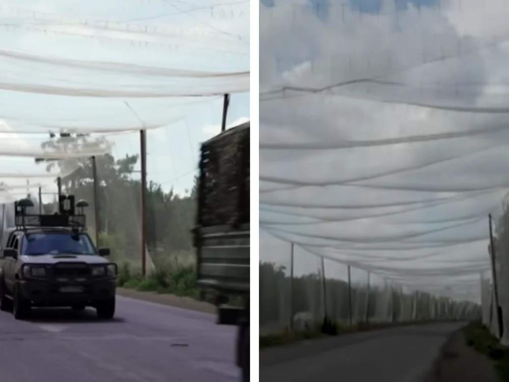 Plase de pescuit folosite ca protecție împotriva dronelor/FOTO: Captură video CNN