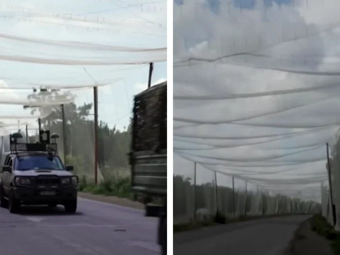 Plase de pescuit folosite ca protecție împotriva dronelor/FOTO: Captură video CNN