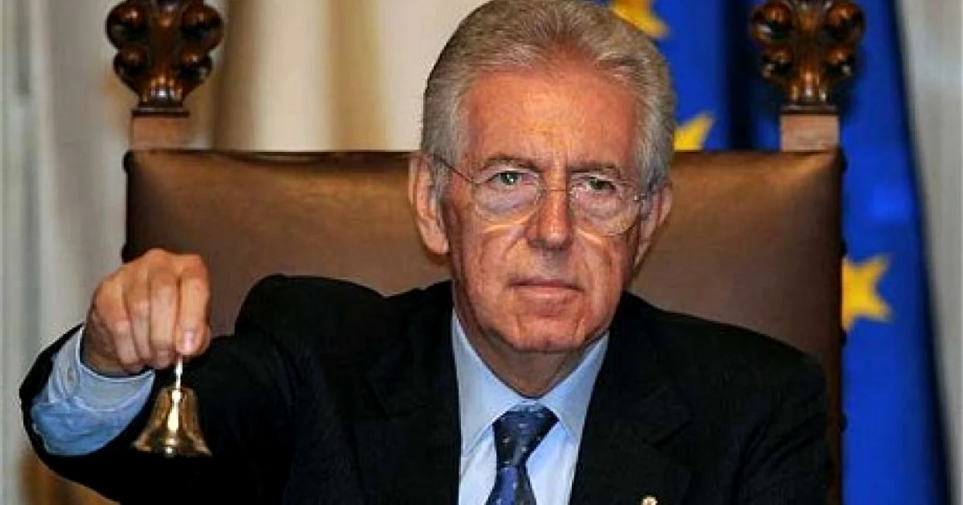 Mario Monti, premierul Italiei, anunțând schimbarea