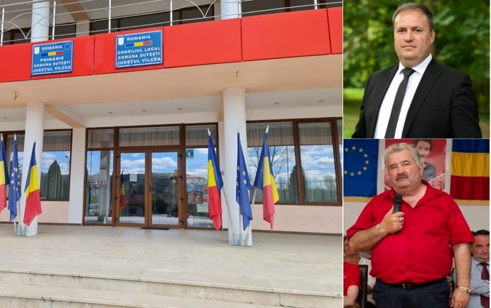 Primăria Suteşti - Vâlcea - actualul primar Alin Dumbravă şi fostul primar Ion Stănescu Foto colaj