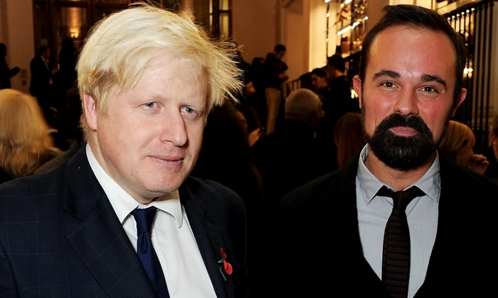 Premierul britanic Boris Johnson ;i oligarhul rus Evgheni Lebedev