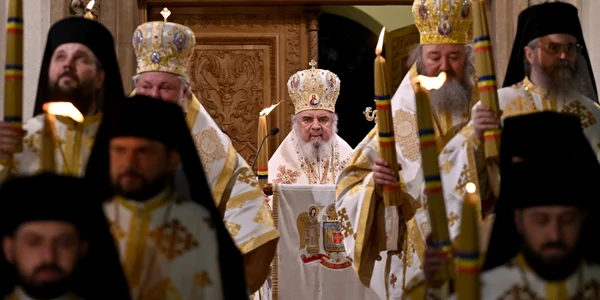 Slujba de Paste Inviere la Patriarhia Romana in Bucuresti 24 aprilie 2022 FOTO Mediafax / Eduard Vinatoru