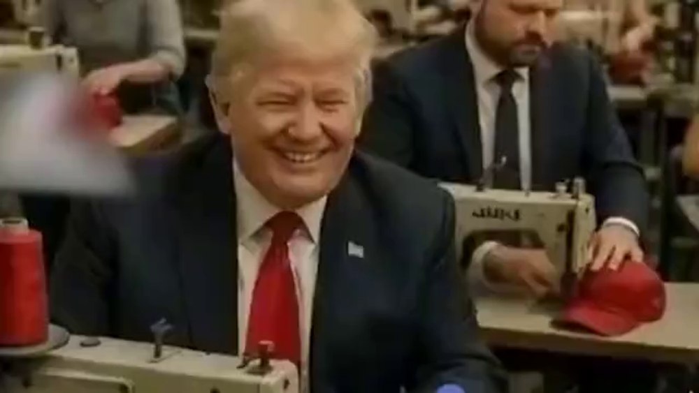 China ironizează tarifele lui Trump cu clipuri generate de AI: imagini din fabrica de confecții MAGA