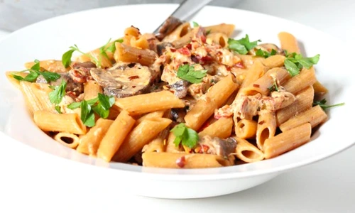 creamy mushroom sun dried tomato pasta 600x900 jpeg