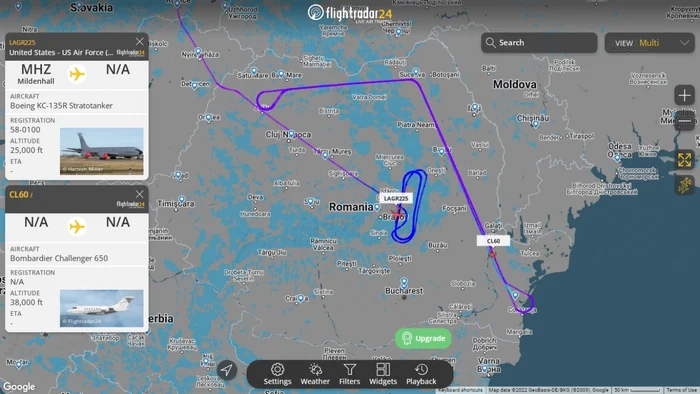 Captură flightradar24.com