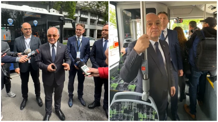 Emil Boc la bordul vehiculului autonom. FOTO: captură video Facebook / Emil Boc