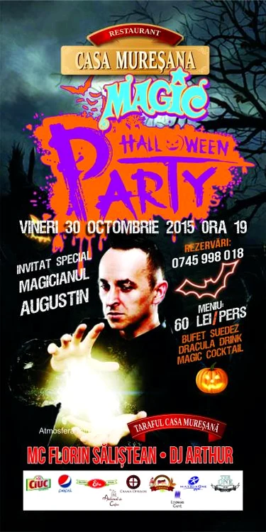 Program de Halloween: În Târgu Mureș, tinerii se pot distra la Magic Party