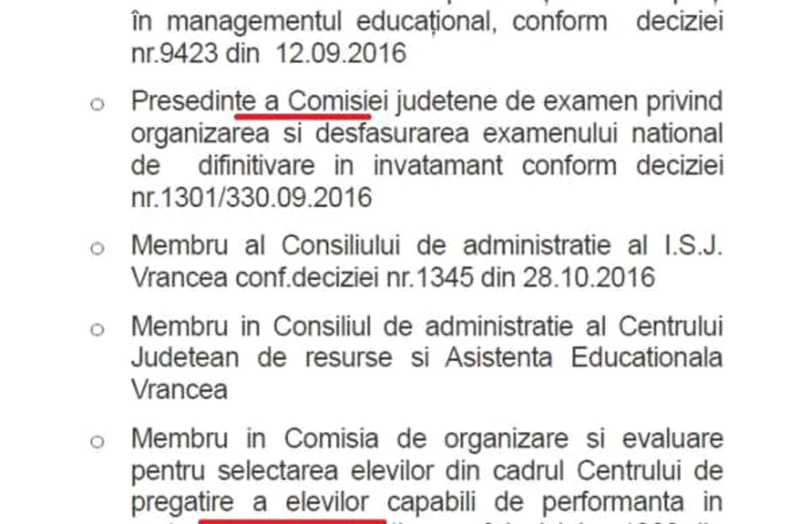 Greşeli cv Marchitan Vrancea