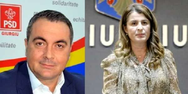 Marian Mina (preşedinte CJ Giurgiu) şi Aneta Matei (prefect Giurgiu)