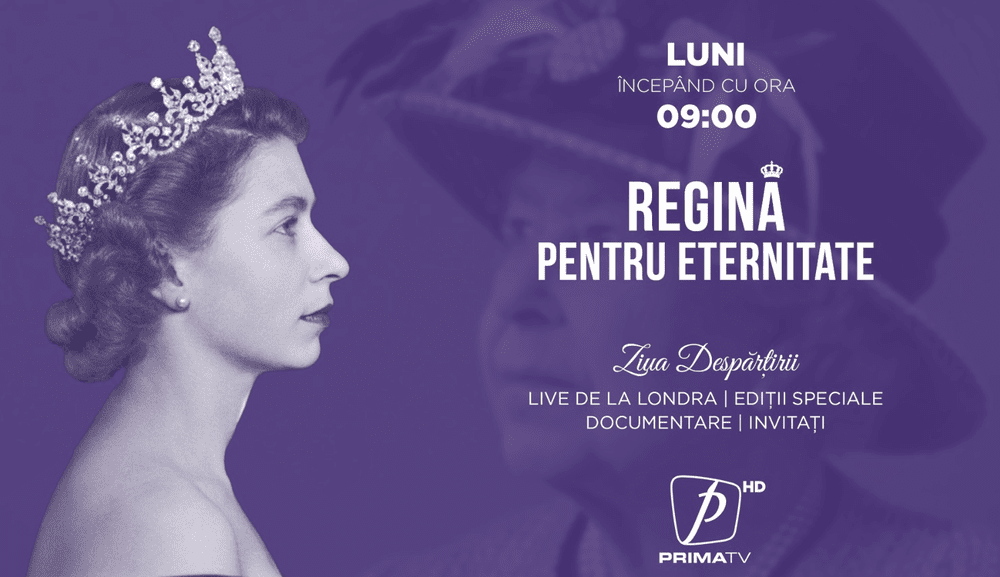 „Regină pentru eternitate“, un program special Prima TV dedicat funeraliilor reginei Elisabeta a II-a