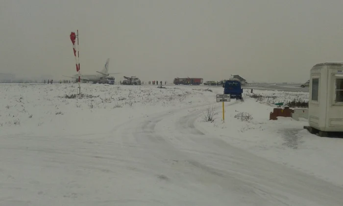 Avionul care a aterizat în câmp FOTO: Ovidiu Cornea