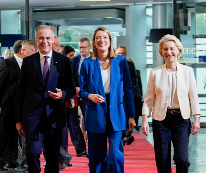 Premierul canadian, Roberta Metsola și Usula von der Leyen