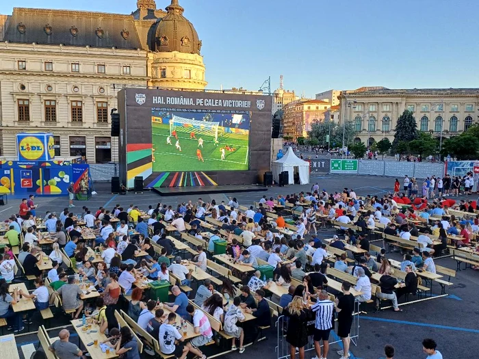 Fan Zone-ul din fața Ateneului dedicat Campionatului European de Fotbal Germania 2024