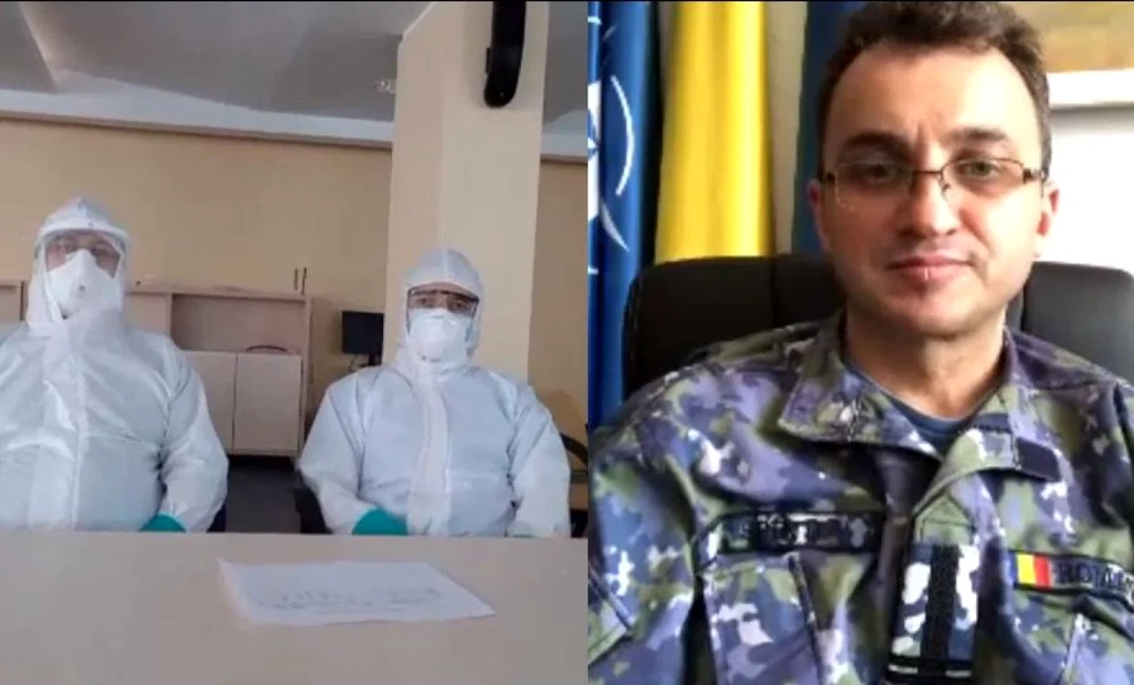 Conducerea militară a Spitalului Suceava a acordat un interviu unui coleg FOTO MApN