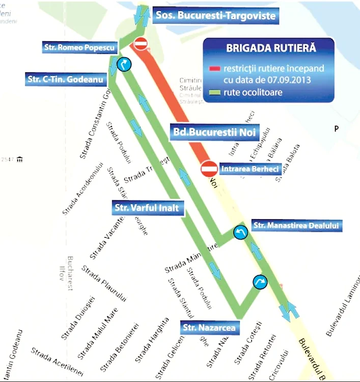 Rutele ocolitoare pentru segmentele de drum cu restricţii