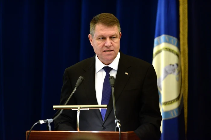 Klaus Iohannis, la conferinţa de prezentare a Bilanţului DNA pe 2014 FOTO Mediafax