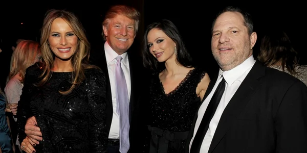 donald trump si harvey weinstein alaturi de sotiile lor foto guliver/getty images